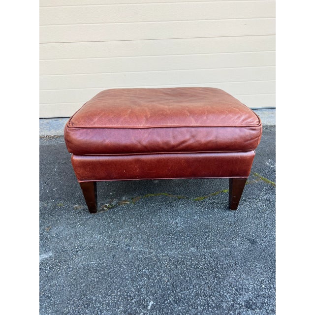 George Smith George Smith Run-Up Leather Ottoman For Sale - Image 4 of 7