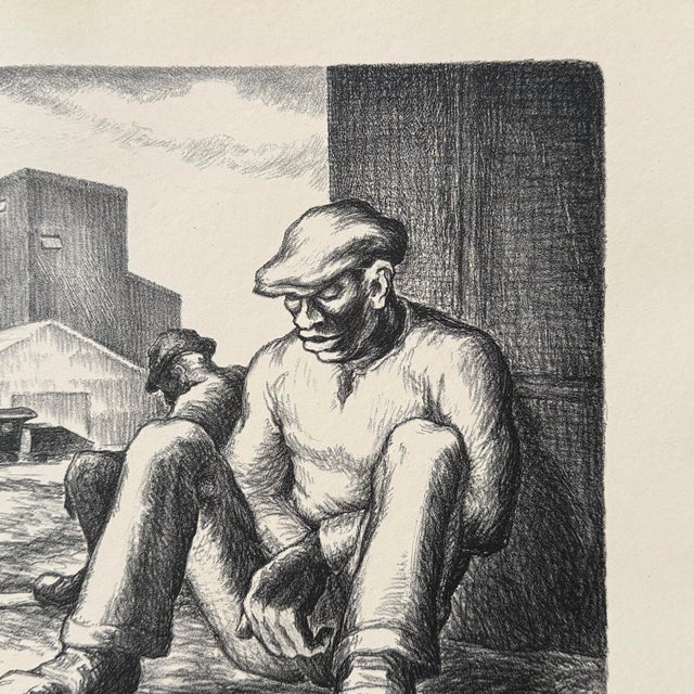 Figurative Richard Hood (1910-1995) - Wpa Untitled Figurative Etching, Signed (C. 1938) For Sale - Image 3 of 5