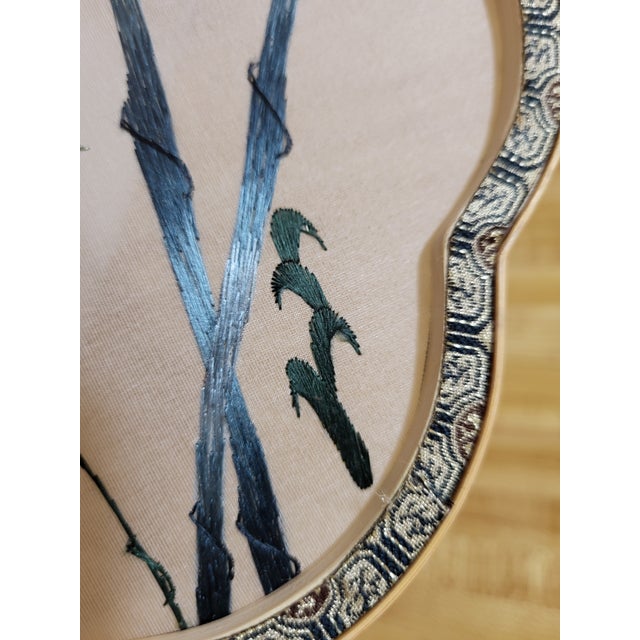 Asian Embroidery on Silk Boxed Fan For Sale - Image 9 of 14