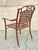 Late 20th Century Cast Aluminum Basket Weave Lattice Rattan Metal Patio Outdoor Arm Chair For Sale - Image 10 of 10