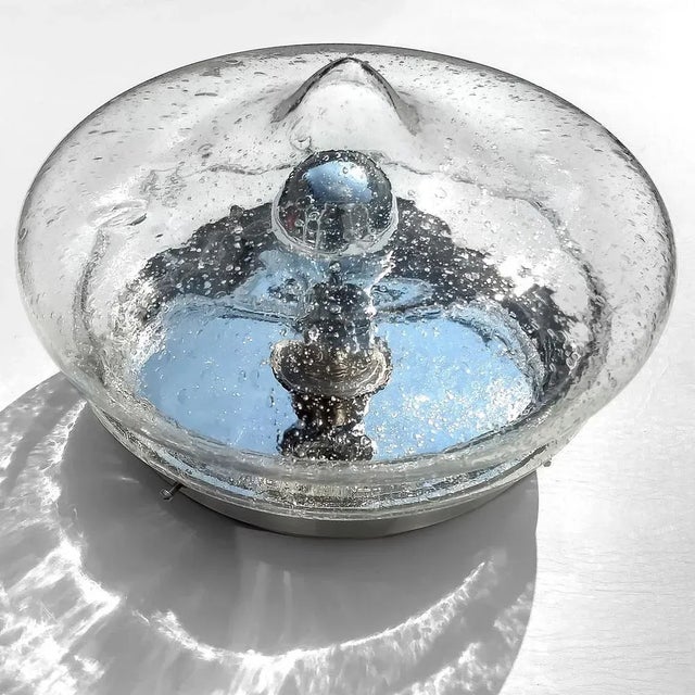 Mid-Century Ceiling or Wall Lights in Chrome and Glass, 1970s, Set of 2 For Sale - Image 4 of 7