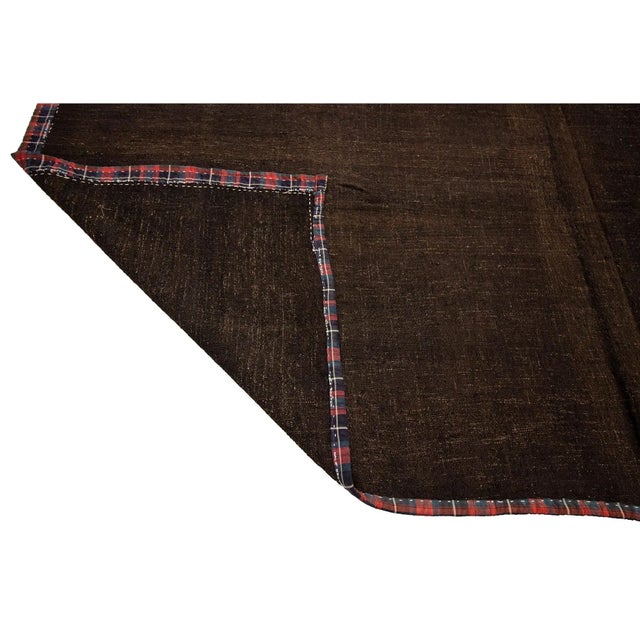 Mid 20th Century 1960s Vintage Square Brown Kilim Rug- 9′6″ × 10′2″ For Sale - Image 5 of 7