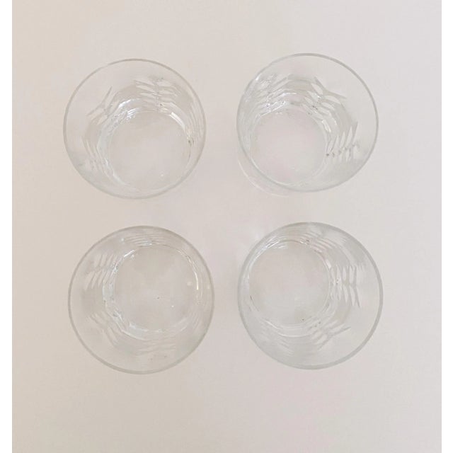 Vintage set of 4 Royal Brierley cut crystal cocktail glasses. Modern, beautiful leaf motif on each glass. Brierley name is...