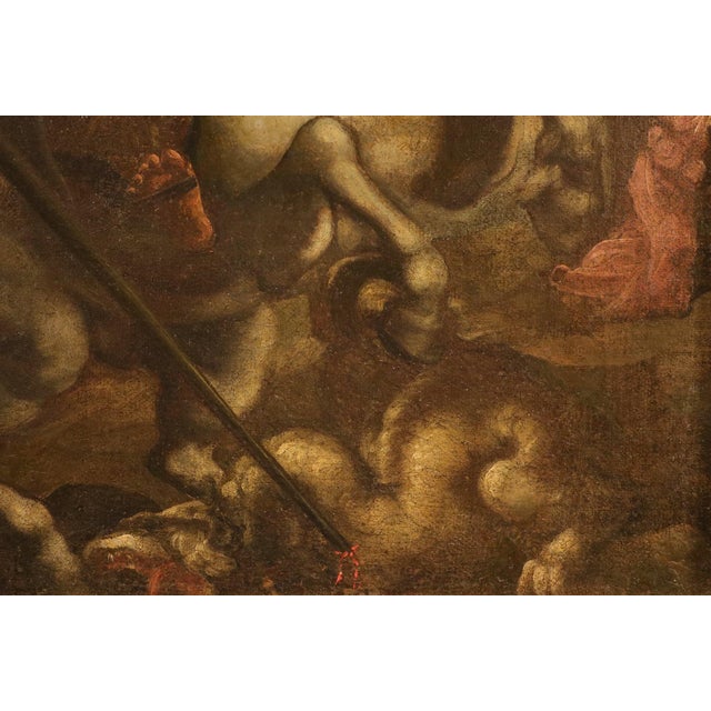 Tuscan School Artist, Saint George and the Dragon, 18th Century, Oil Painting on Canvas, Framed For Sale - Image 9 of 15