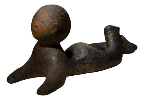 Ceramic Toddler Garden Statue, Former Czechoslovakia, 1960s-1970s