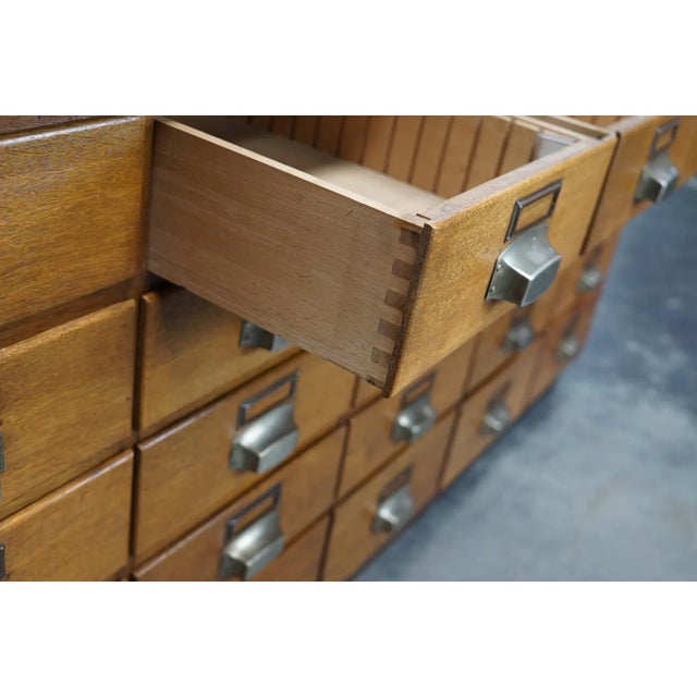 Mid-20th Century German Industrial Oak Apothecary Cabinet For Sale - Image 13 of 15