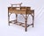 Wood Vintage British Colonial Style Burnt Bamboo and Grasscloth Pagoda Desk For Sale - Image 7 of 12