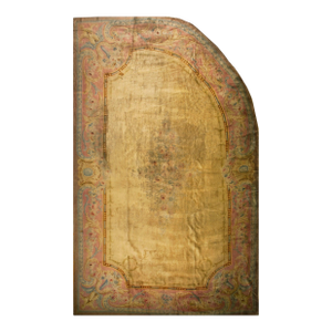 Beautiful and Decorative Beige Background Color With Elegant Floral Motifs Antique French Savonnerie Rug