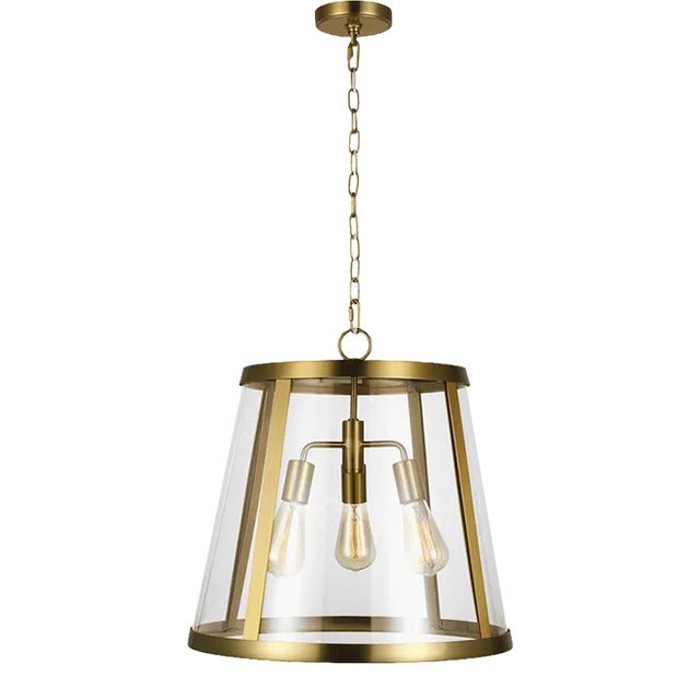 Sean Lavin By Visual Comfort Studio Harrow Large Pendant in Burnished Brass For Sale