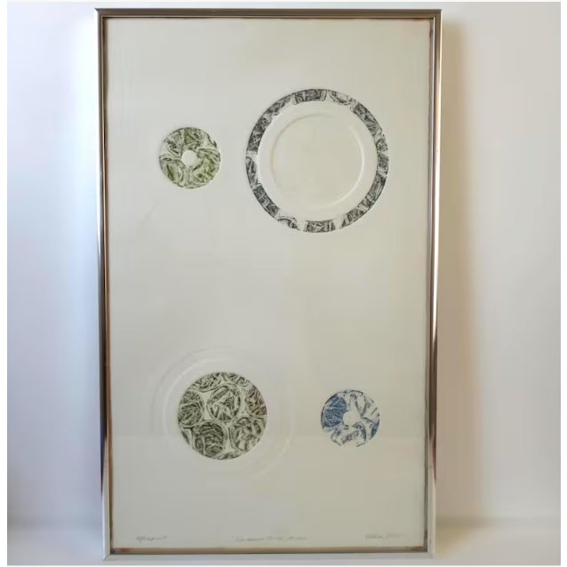 Metal 1975 Vibeke Woodbury "Los Altos" Embossed Monoprint For Sale - Image 7 of 7