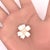 White Onyx Diamond 18k Yellow Gold Flower Brooch For Sale In Los Angeles - Image 6 of 6