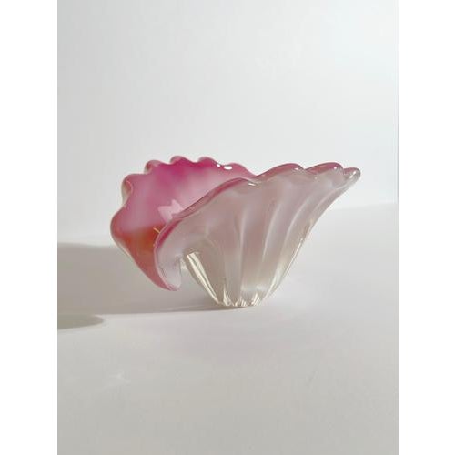 Pink Alabastro Murano Glass Clam Shell Bowl from Seguso, Italy, 1960s For Sale - Image 9 of 11