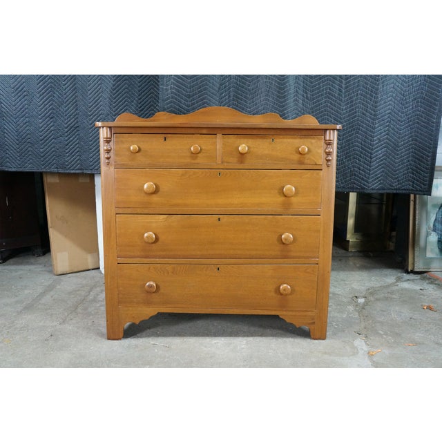 Late 19th Century Antique American Victorian Empire Style Walnut Chest of Drawers Dresser 42" For Sale - Image 5 of 18