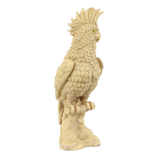 Vintage Cockatoo Sculpture by A. Santini, 1970s For Sale