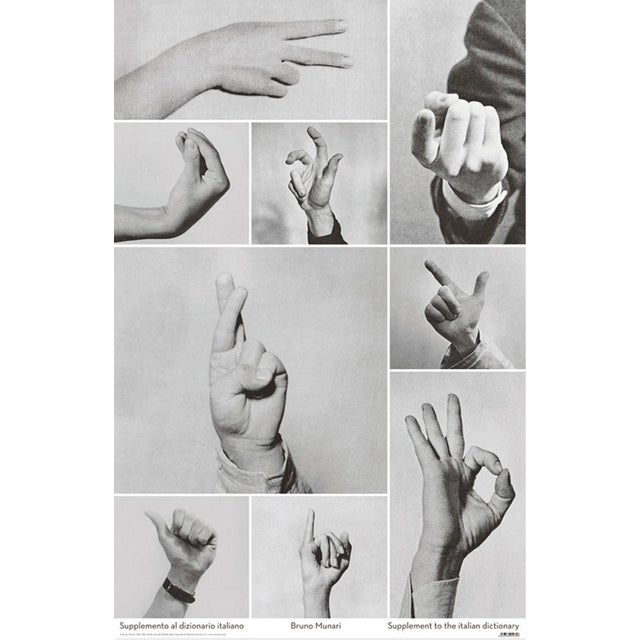 Bruno Munari Supplement to the Italian Dictionary Official Poster Dimensions: 19,6 x 27 in / 50 x 70 cm Sold unframed...