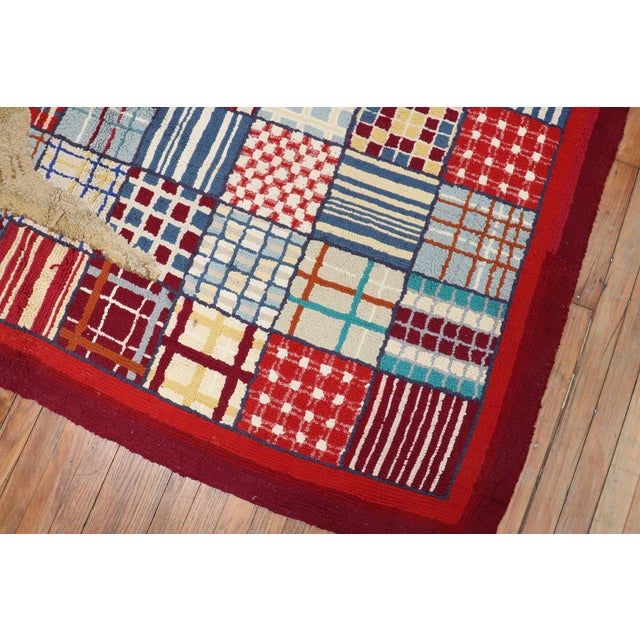 Early 21st Century Rare Room Size Large Dog American Hooked Rug For Sale - Image 5 of 18
