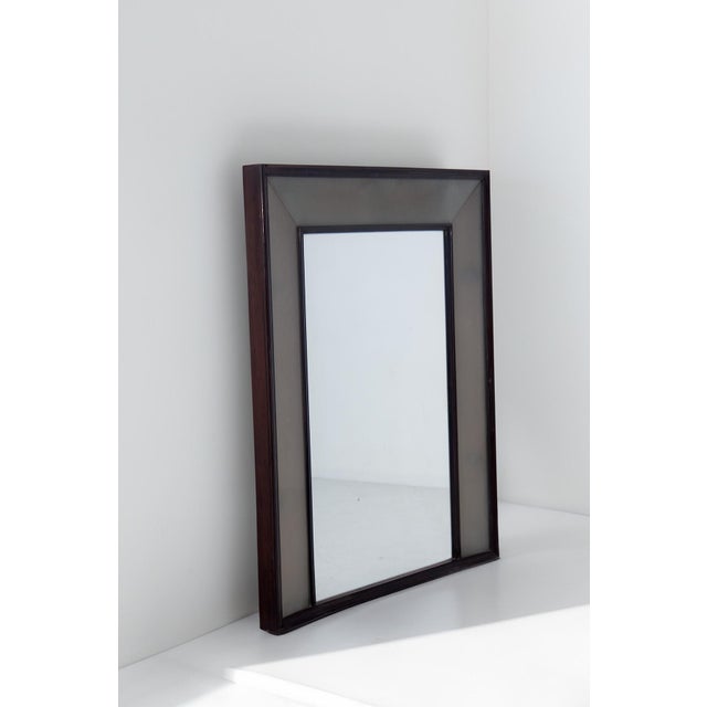 Brown Vintage Italian Backlit Mirror, 1950 For Sale - Image 8 of 8