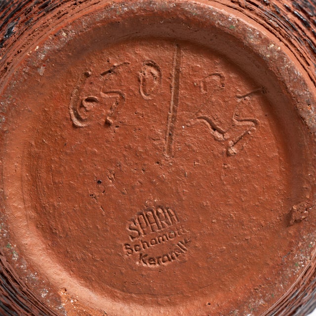 1960s German Dark Brown Ceramic Spara Keramik Vase For Sale - Image 13 of 15