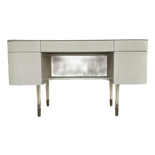 Caracole Modern Pearl Gray Fluted Lady Love Desk/Vanity For Sale
