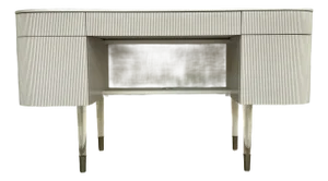 Caracole Modern Pearl Gray Fluted Lady Love Desk/Vanity