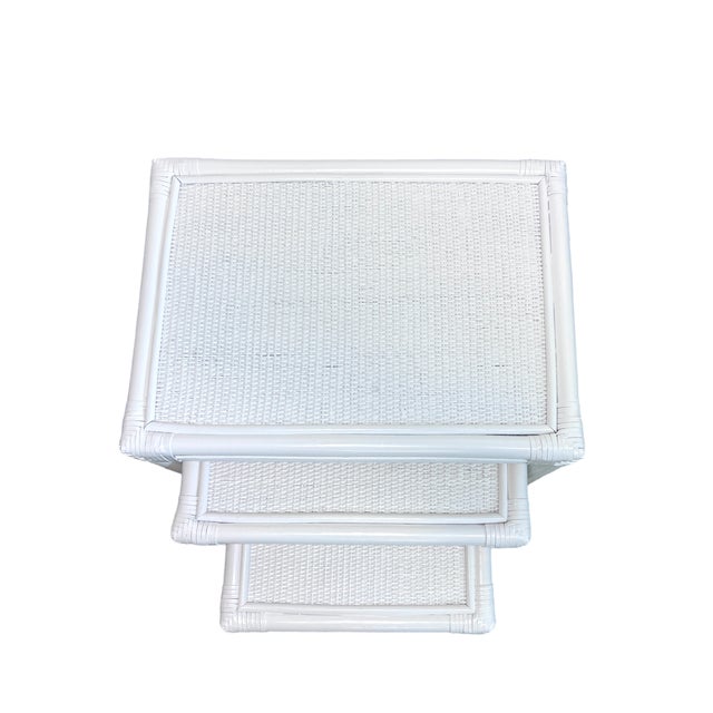 Set 0f 3 Rattan Nesting Tables | Chairish