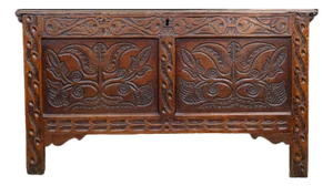 17th Century Carved Oak Coffer