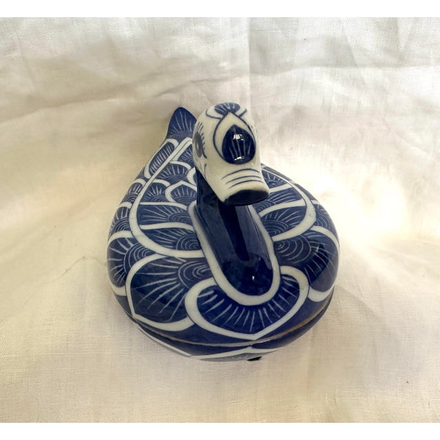 Chinoiserie Blue & White Duck Trinket Dish For Sale - Image 3 of 7