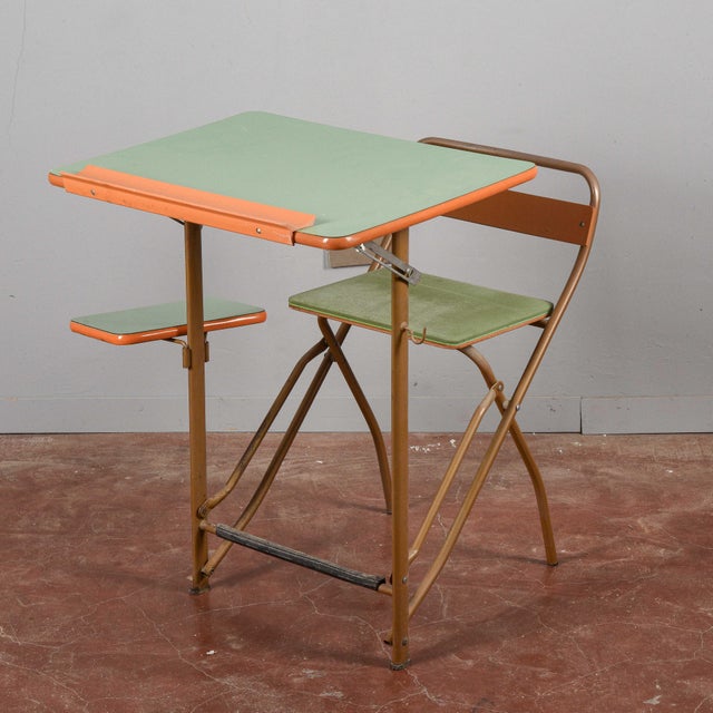 Mid-Century Modern Vintage Folding School Desk For Sale - Image 3 of 18