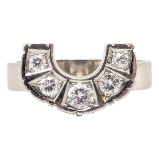 18 Karat White Gold Ring with Diamond For Sale