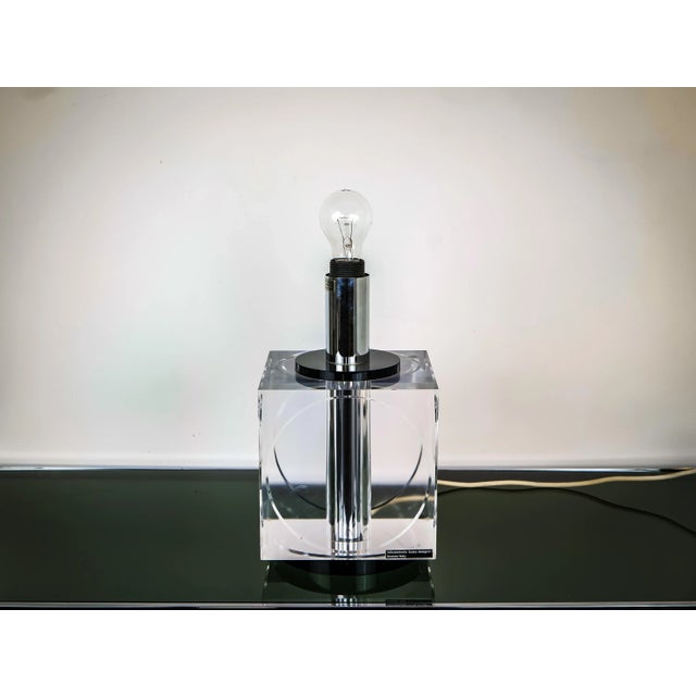 1970s Acrylic Table Lamp by Felice Antonio Botta, Italy, 1970s For Sale - Image 5 of 14