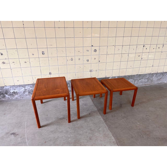 Wood Vintage Danish Nesting Tables in Teak, 1960, Set of 3 For Sale - Image 7 of 7