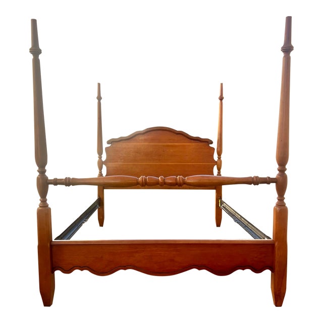 Vintage Light Cherry Full Size Four Poster Bed Chairish