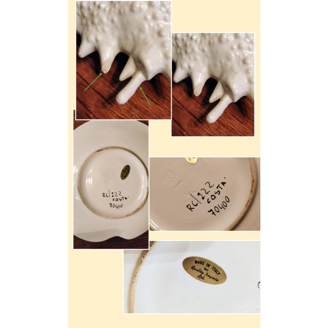 Trompe l'Oeil Italian White Majolica Crab Covered Dish Seashells For Sale - Image 9 of 13
