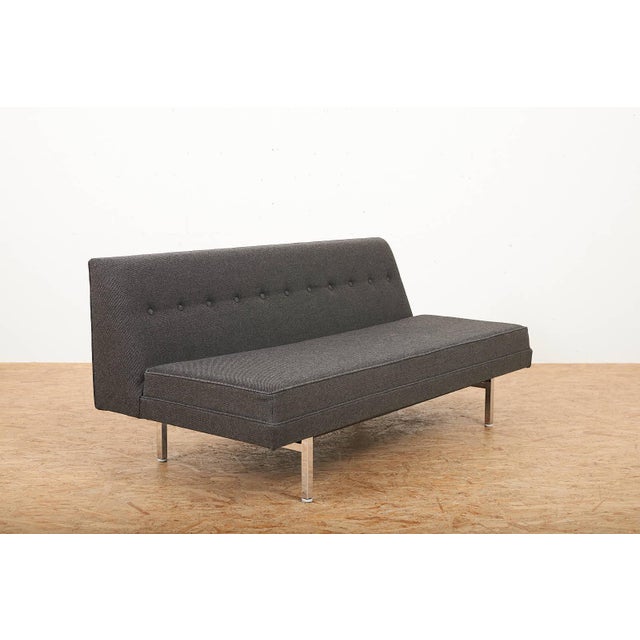 Modular Seating Sofa in Black Lacquered Steel Frame and Square Chrome-Plated Legs by George Nelson & Associates for Herman Miller, 1955 For Sale - Image 12 of 12