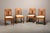 Dutch Art Deco Amsterdam School Dining Chairs in Oak and Light Fabric, 1930s, Set of 4 For Sale - Image 4 of 16