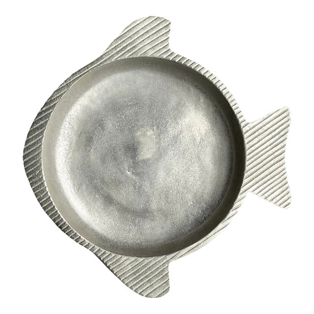Vintage Coastal Etched Fish Tray For Sale
