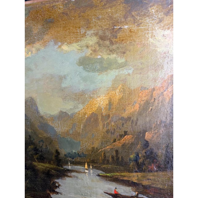 Beige G. Wynant, European Romantic Landscape, 1800s, Oil on Canvas For Sale - Image 8 of 17