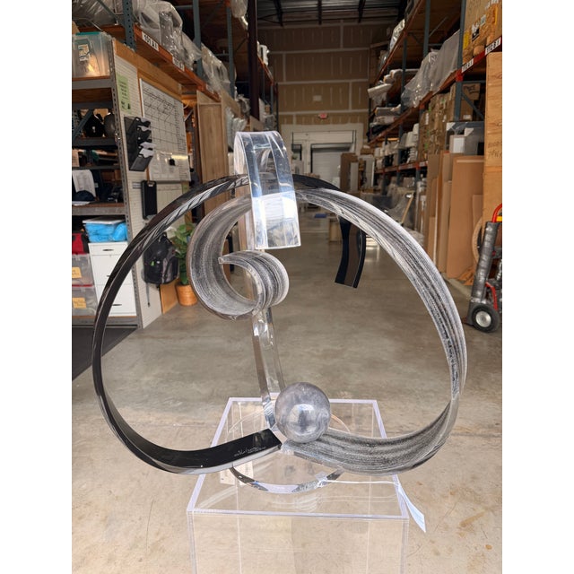 Modern Shahrooz Black Acrylic Sculpture For Sale - Image 3 of 5