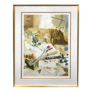 Michael Gorban, Memories, Large Hand Signed Serigraph on Paper, Edition of 150, 46x37 In. Framed For Sale
