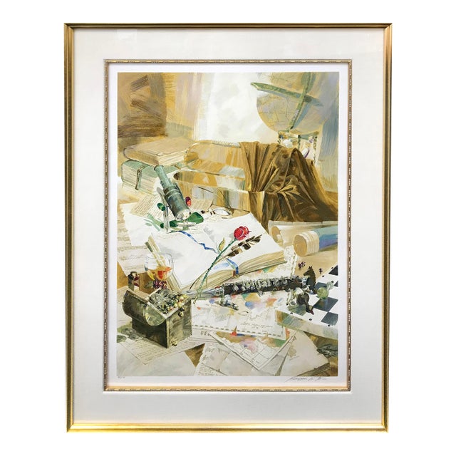 Michael Gorban, Memories, Large Hand Signed Serigraph on Paper, Edition of 150, 46x37 In. Framed For Sale