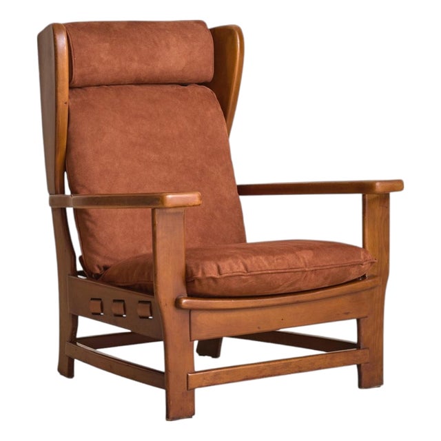 Italian Faux Suede Armchair Attributed to Percival Lafer, 1960s - 2 Available For Sale
