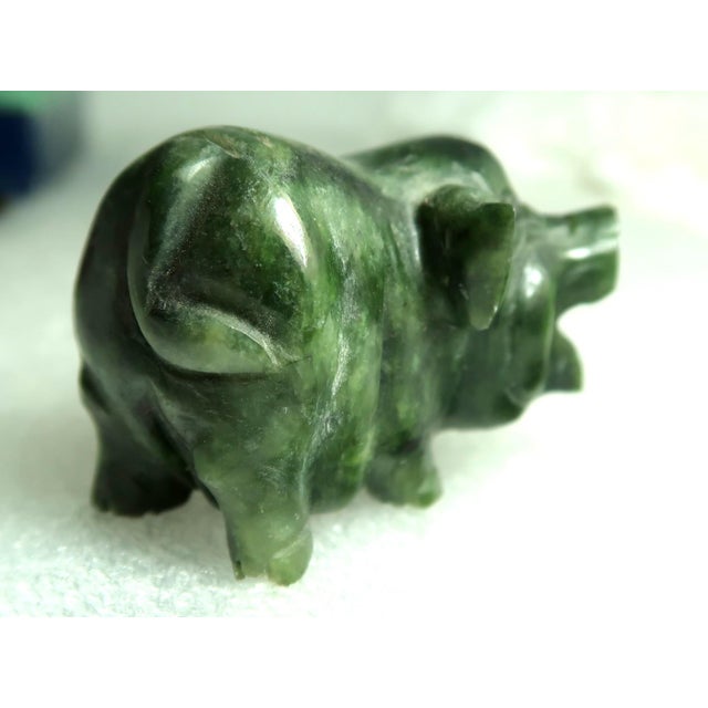 Miniature Hand-Carved Piglet of Serpentine Stone - Petey the Piglet! For Sale - Image 15 of 18