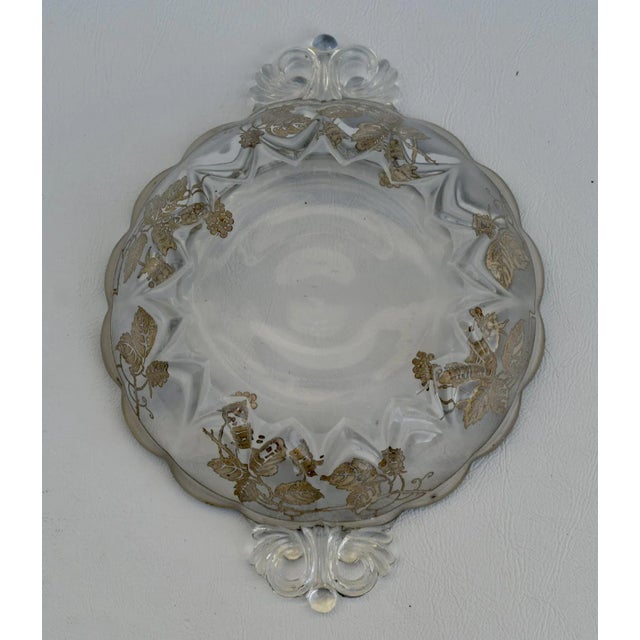 Vintage Art Nouveau Decorative Bowl W/Silver Overlay & Handles For Sale - Image 11 of 12