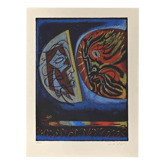 André Masson, The Moon and the Sun, Edition of 200, 1960s, Lithograph For Sale