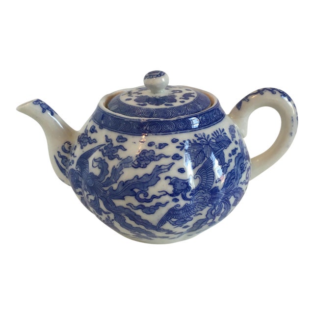 Vintage Japanese Blue & White Porcelain Teapot Chairish