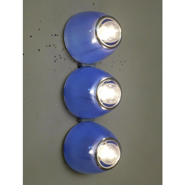 Blue 1970s Blue Tilos Sconces by Ernesto Gismondi for Artemide, a Pair For Sale - Image 8 of 11