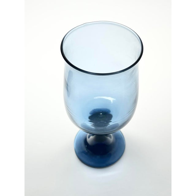 1980s 1980s Libbey “Connoisseur (Dusky Blue, Tulip)” Set of 7 Wine Glasses For Sale - Image 5 of 5
