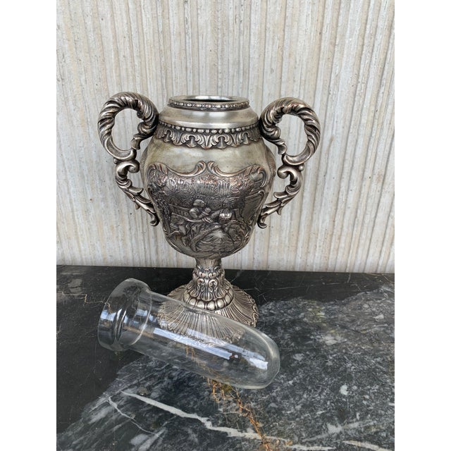 Antique Edwardian Sterling Silver Presentation Cup with Interior Glass For Sale - Image 18 of 18