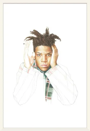 Jean Michel Basquiat by Stampa, Framed Art Print, 16x24