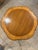 Elegant vintage pedestal side table by Columbia Manufacturing Company featuring a beautifully figured wood top with a...